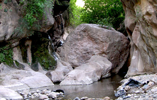 Paraje de Las Canales; ro Andarax a su paso por Padules